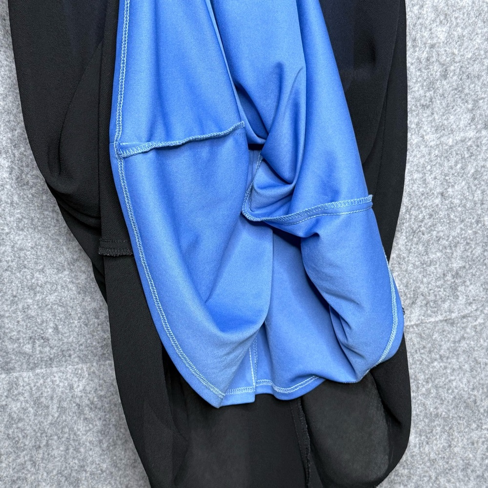 Zinc 90s Elegant Black Sleeveless Dress w/‎ Blue Lining- Sz L - Picture 7 of 8